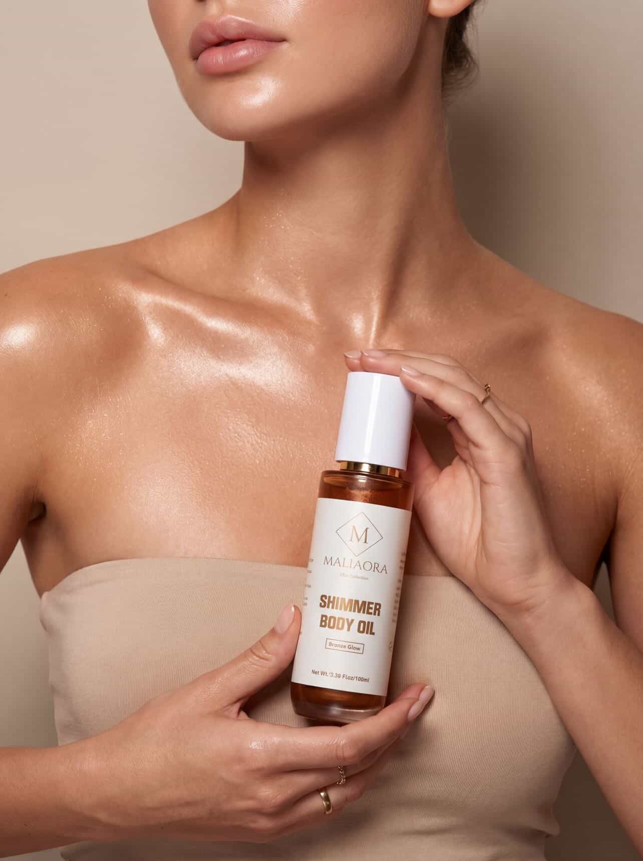 Bronze Glow Shimmer Body Oil – Hydrating Body Glow