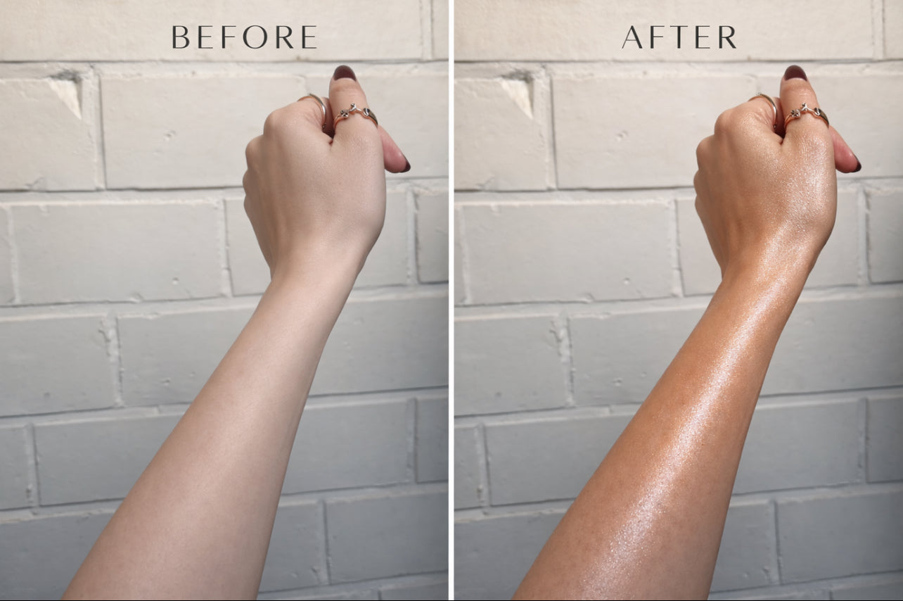 Bronze Glow Shimmer Body Oil – Hydrating Body Glow